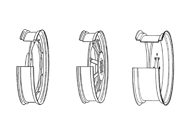 Jantes étroites avec voiles amovibles pour voie variable